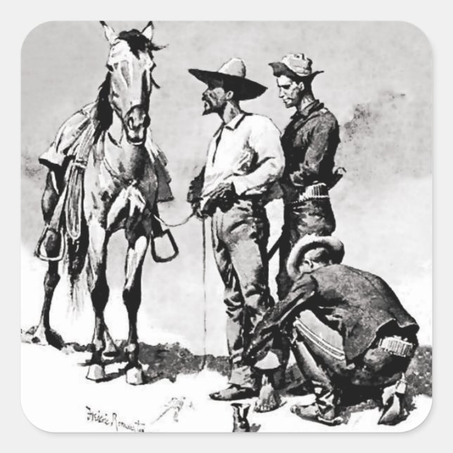Third Cavalry Troopers by Frederic Square Sticker (Front)