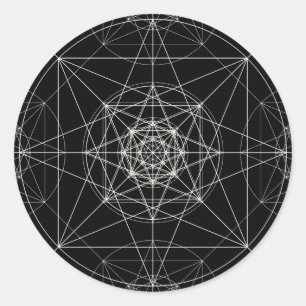 Third Dimensional Sacred Geometry Classic Round Sticker