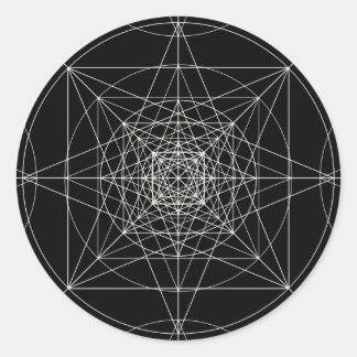 Third Dimensional Sacred Geometry Classic Round Sticker
