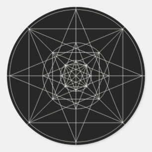 Third Dimensional Sacred Geometry Classic Round Sticker