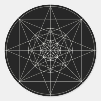 Third Dimensional Sacred Geometry Classic Round Sticker