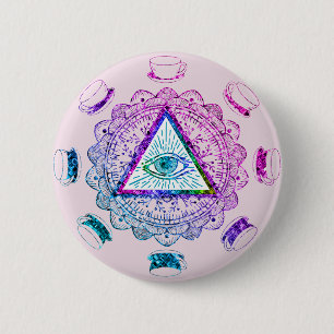 Third Eye All Seeing Eye Coffee Cup 6 Cm Round Badge