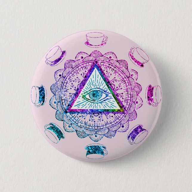 Third Eye All Seeing Eye Coffee Cup 6 Cm Round Badge (Front)