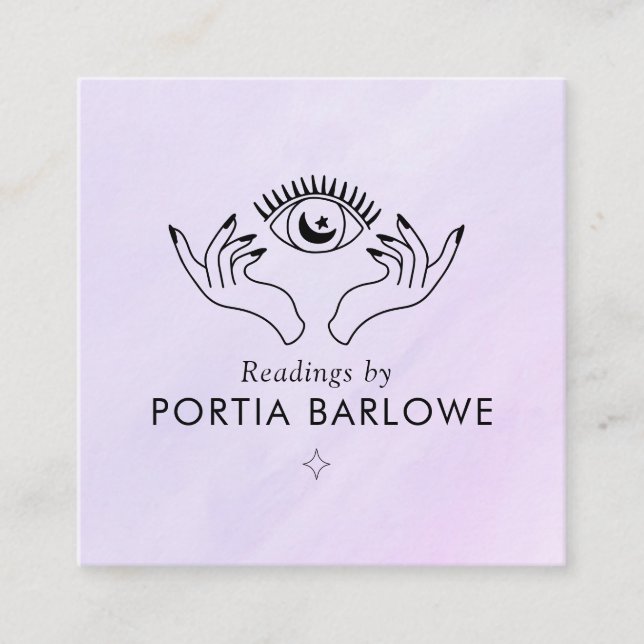 Third Eye and Hands Psychic Medium Square Business Card (Front)