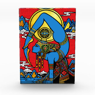 Third Eye – Blue Yogini in Pop Art Backben Photo Block