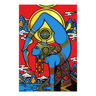 Third Eye – Blue Yogini in Pop Art Backben Photo Print