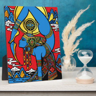 Third Eye – Blue Yogini in Pop Art Backben Plaque
