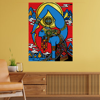 Third Eye – Blue Yogini in Pop Art Backben Poster