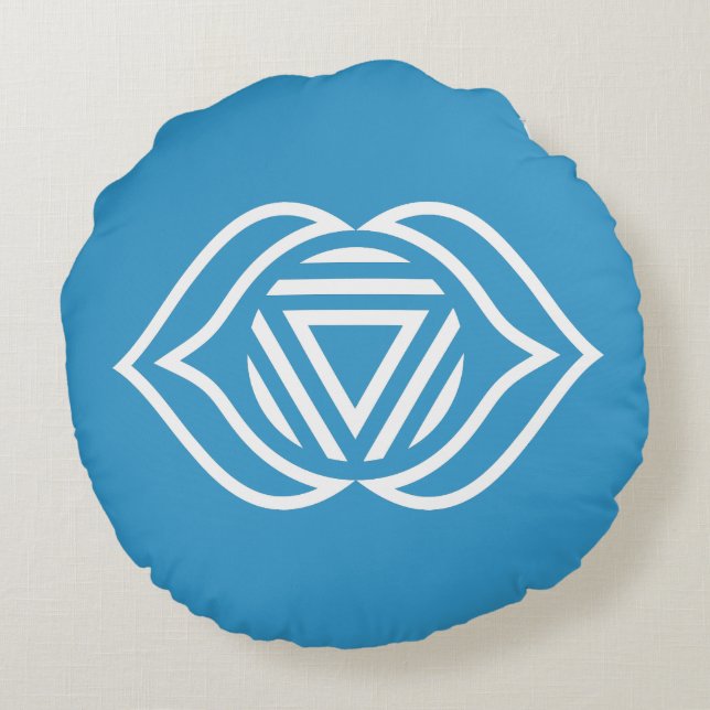 Third Eye Chakra Energy Round Pillow (Back)