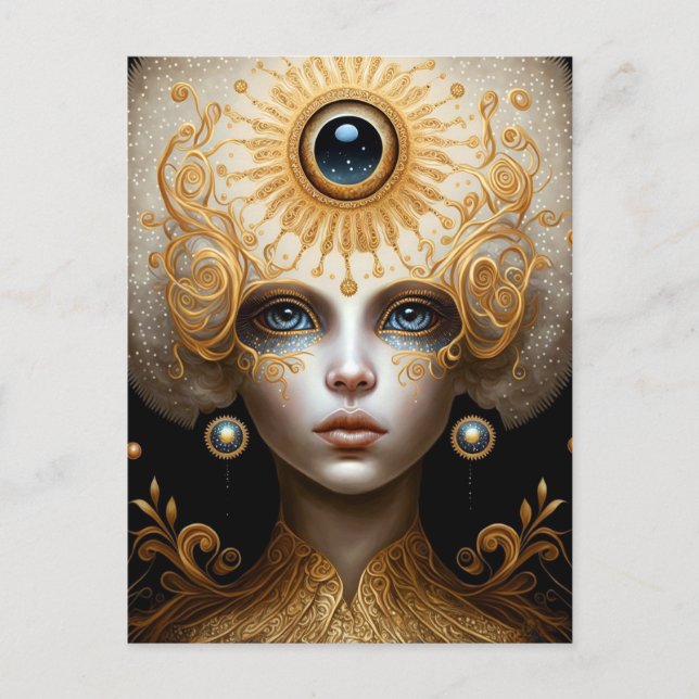 Third Eye Goddess Fantasy Art Postcard (Front)