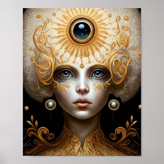 Third Eye Goddess Fantasy Art Poster (Front)