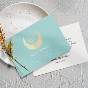 Third Eye Gold Moon Customer Thank you Boho teal Enclosure Card