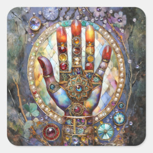 Third Eye Mystic Palm Square Sticker