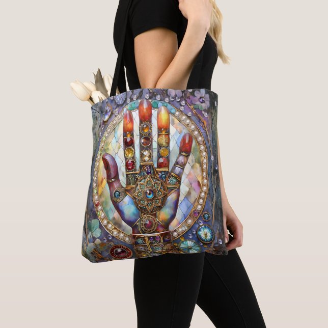 Third Eye Mystic Palm Tote Bag (Close Up)