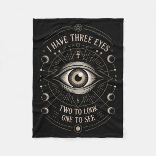 Third Eye Mystic Quote Symbol Gift Sritual Occult  Fleece Blanket
