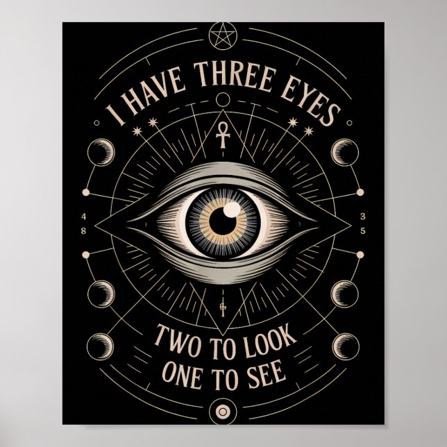 Third Eye Mystic Quote Symbol Gift Sritual Occult  Poster (Front)