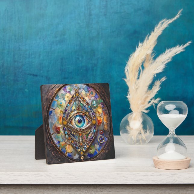 Third Eye on Stained Glass and Bronze Plaque (Insitu)