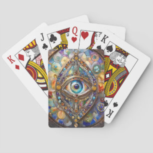 Third Eye on Stained Glass and Bronze Playing Cards
