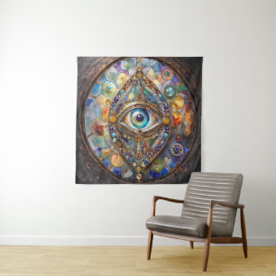 Third Eye on Stained Glass and Bronze Tapestry