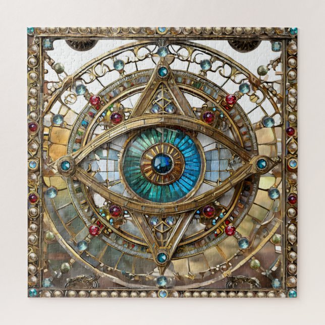 Third Eye Ornate Window Pane Jigsaw Puzzle (Vertical)
