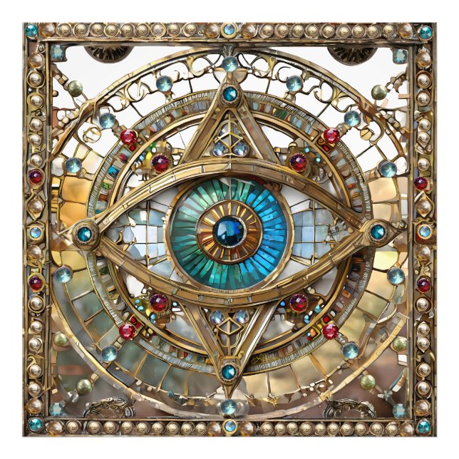 Third Eye Ornate Window Pane Photo Print (Front)