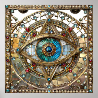 Third Eye Ornate Window Pane Poster