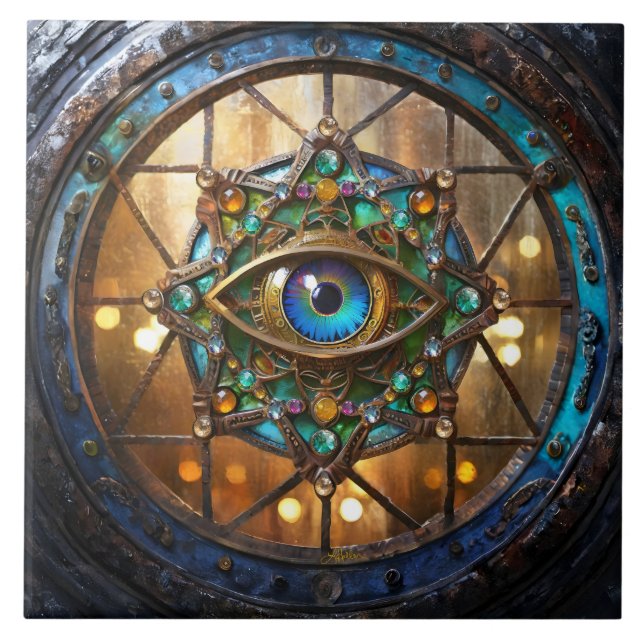 Third Eye Rustic Porthole Window Ceramic Tile (Front)