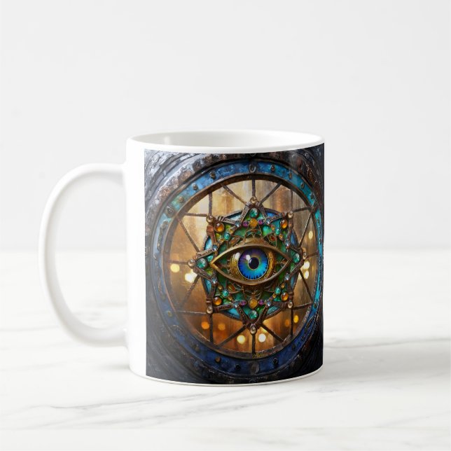 Third Eye Rustic Porthole Window Coffee Mug (Left)