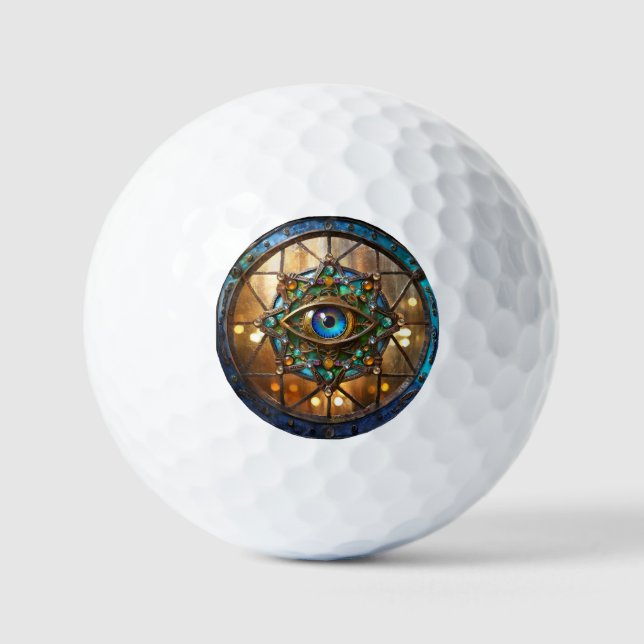 Third Eye Rustic Porthole Window Golf Balls (Front)