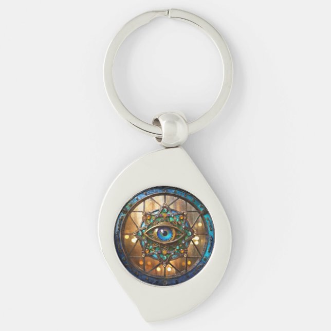 Third Eye Rustic Porthole Window Key Ring (Front)