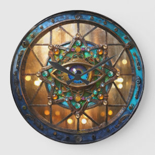 Third Eye Rustic Porthole Window Large Clock