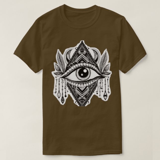 Third eye Wisdom Vision Aesthetic Drawing Indian C T-Shirt (Design Front)