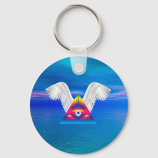 Third Eye with Wings Key Ring (Front)