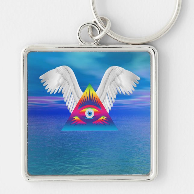Third Eye with Wings Key Ring (Front)