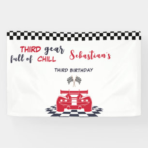 Third gear full of chill third kids birthday banner