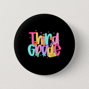 Third Grade Back To School 3rd Grade Squad Teacher 6 Cm Round Badge