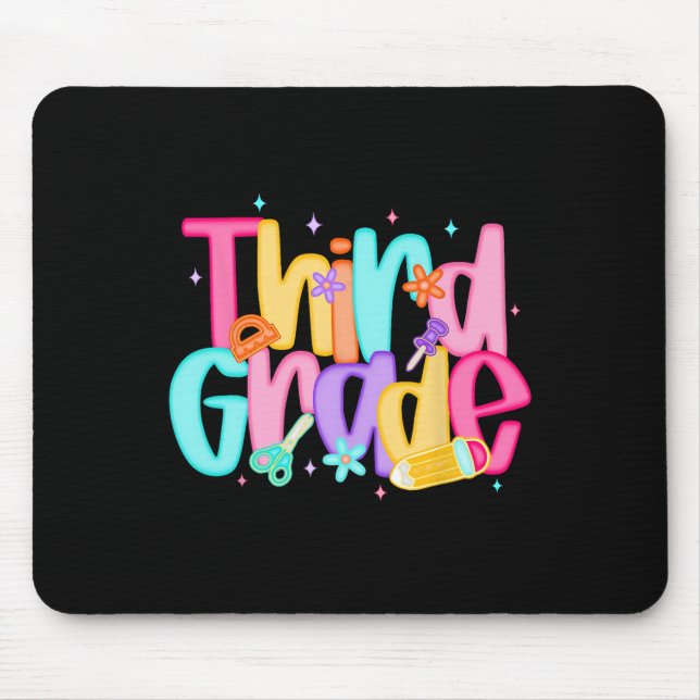 Third Grade Back To School 3rd Grade Squad Teacher Mouse Pad (Front)
