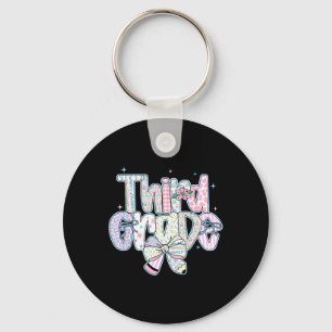 Third Grade Back To School Coquette Preppy Pencil Key Ring