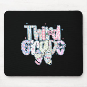 Third Grade Back To School Coquette Preppy Pencil Mouse Pad