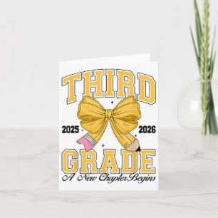 Third Grade Back To School First Day Pencil Bow 20 Card