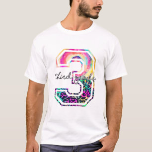 Third Grade Back To School Leopard Tie Dye Teacher T-Shirt