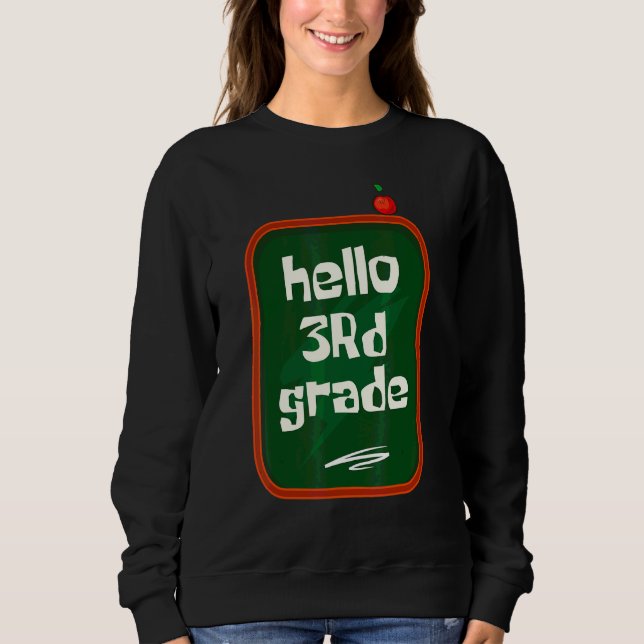 Third Grade Blackboard Teacher Team 3rd Grade Squa Sweatshirt (Front)