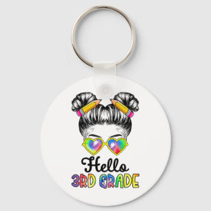 Third Grade Ck To School - Hello 3rd Grade Messy B Key Ring