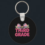 Third Grade Coquette Bow Teachers Back To School F Key Ring<br><div class="desc">Third Grade Coquette Bow Teachers Back To School For Girls</div>