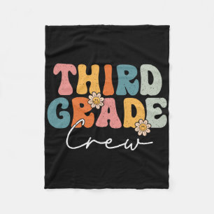 Third Grade Crew Back To School Teachers Students Fleece Blanket