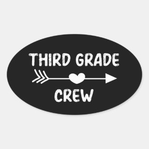 Third Grade Crew Oval Sticker