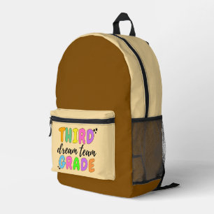 Third Grade, Cute Colourful Back to School Fall Printed Backpack