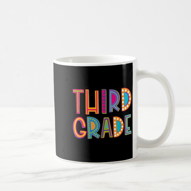 Third Grade Cute Polka Dot 3rd Grade School Coffee Mug (Right)