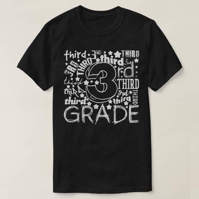Third Grade Doodle Back To School Student Teacher  T-Shirt (Design Front)