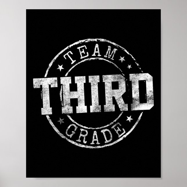 Third Grade Dream Team 3rd Grade First Day Of Scho Poster (Front)